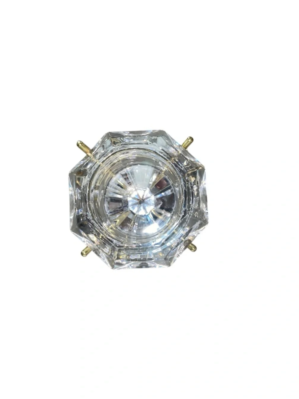 Vintage Y2k Partylite crystal Diamond solitaire candle holder gold Glam Bridal